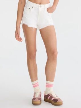Aeropostale White High-Waist Denim Cutoff Shorts